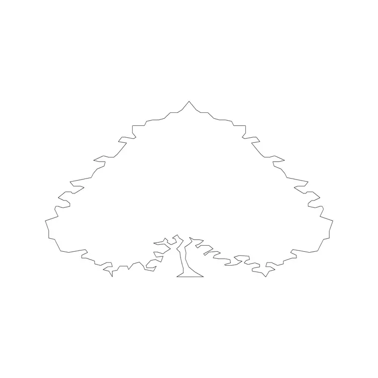 Big Tree Ele (18) DWG CAD block thumbnail — trees & plants drawing