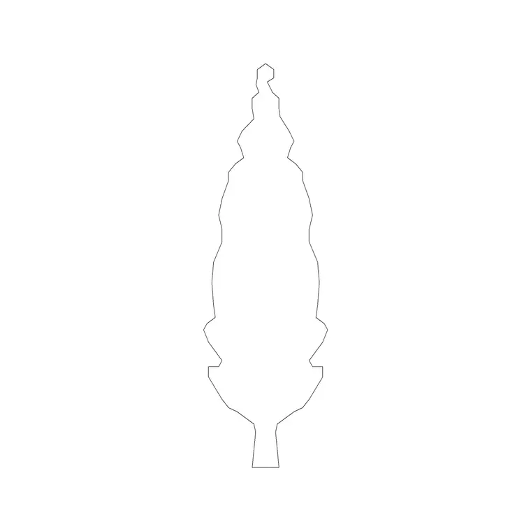 Big Tree Ele (4) DWG CAD block thumbnail — trees & plants drawing