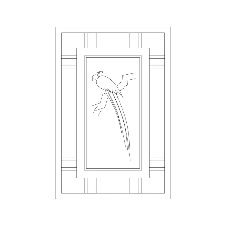 Bird Frame DWG CAD block thumbnail — accessories drawing