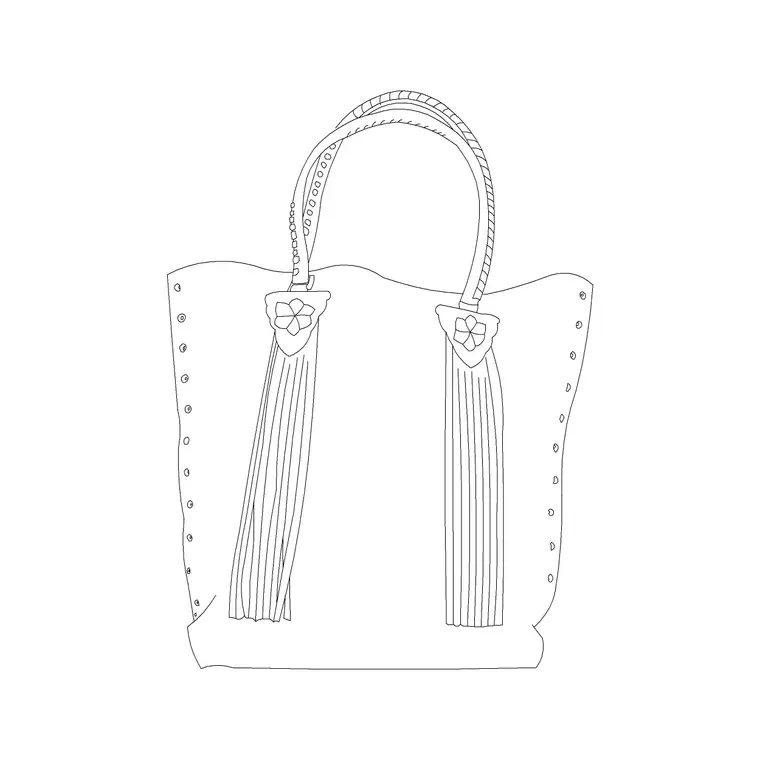 Bucket Bag DWG CAD block thumbnail — accessories drawing