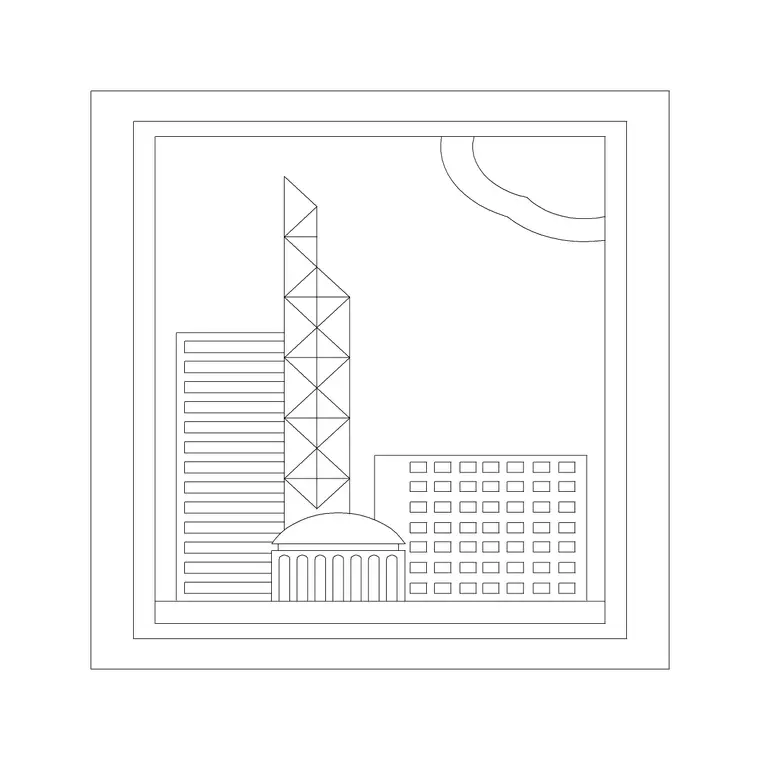 Building Frame DWG CAD block thumbnail — accessories drawing