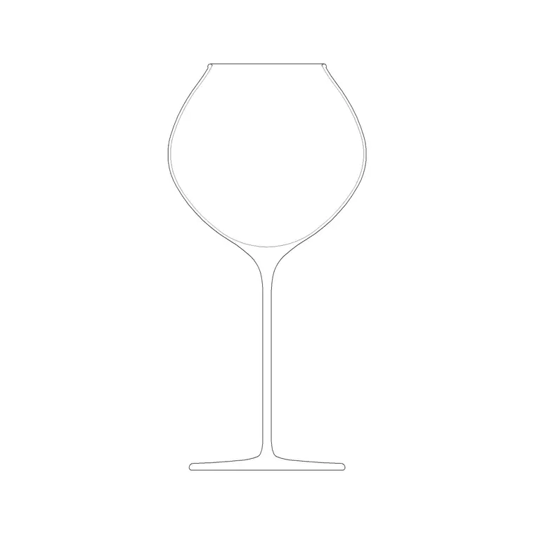 Burgundy Wine Glass DWG CAD block thumbnail — accessories drawing