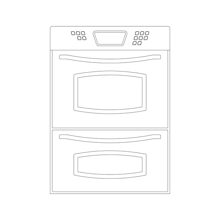 Burner With Double Oven DWG CAD block thumbnail — kitchen drawing
