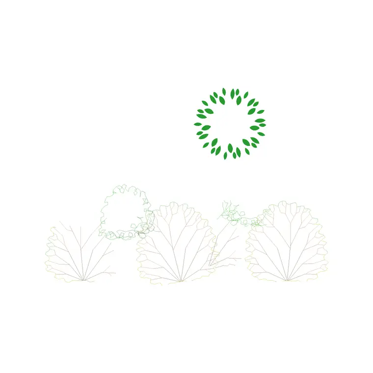 Bushes Front Ele (4) DWG CAD block thumbnail — trees & plants drawing