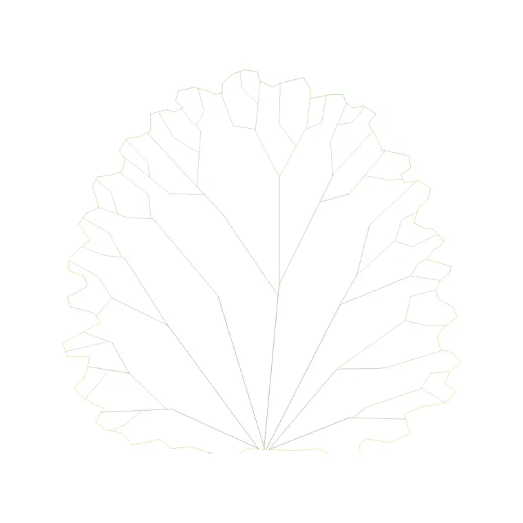 Bushes Front Ele (6) DWG CAD block thumbnail — trees & plants drawing
