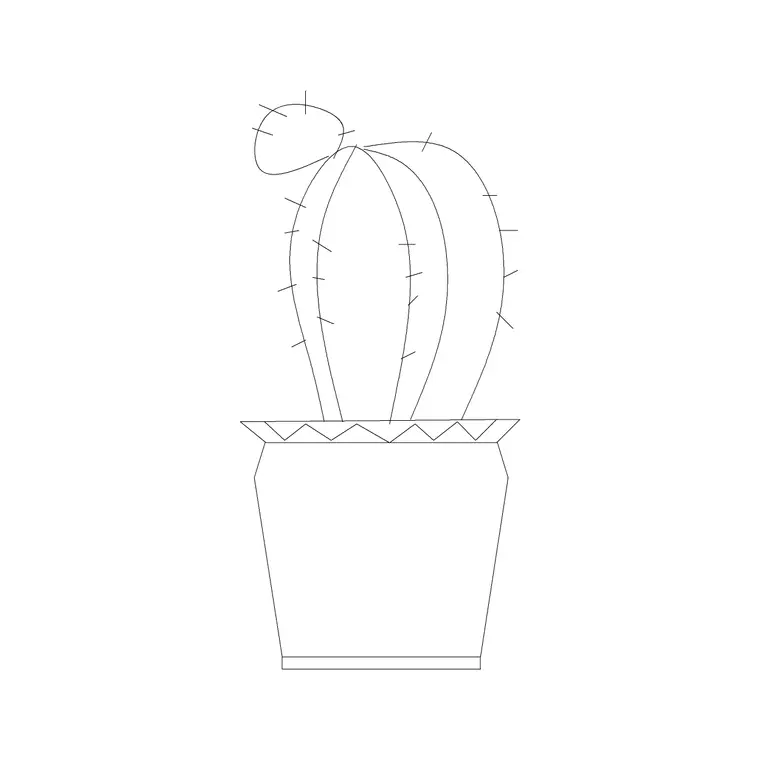 Cactus Plants DWG CAD block thumbnail — trees & plants drawing