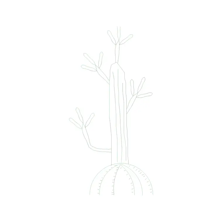 Cactus DWG CAD block thumbnail — trees & plants drawing