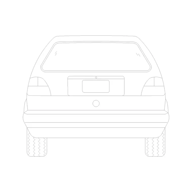 Car Back Ele 4 Wheeler DWG CAD block thumbnail — vehicles drawing