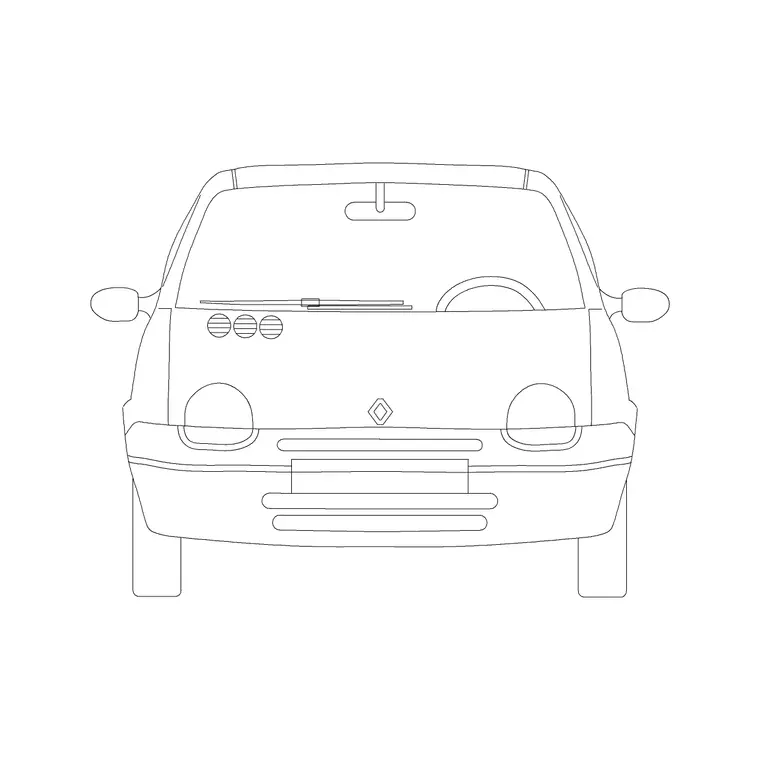 Car Front Ele (12) DWG CAD block thumbnail — vehicles drawing