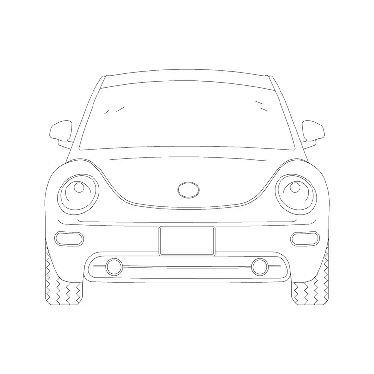 Car Front Ele Coupe DWG CAD block thumbnail — vehicles drawing