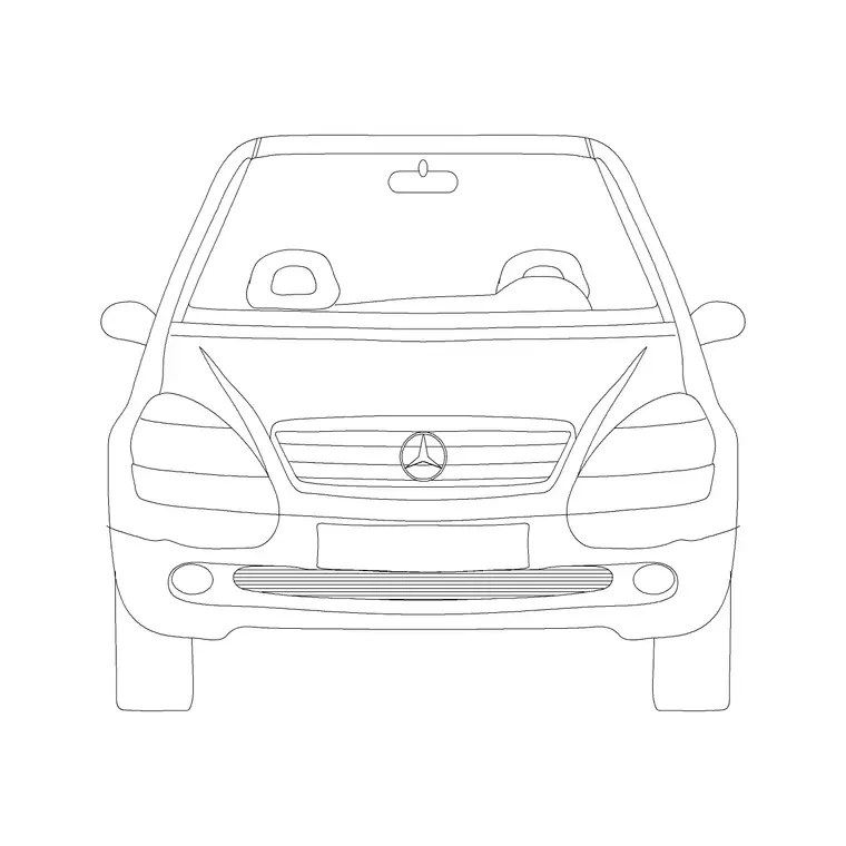 Car Front Ele Hatch Back Type B DWG CAD block thumbnail — vehicles drawing