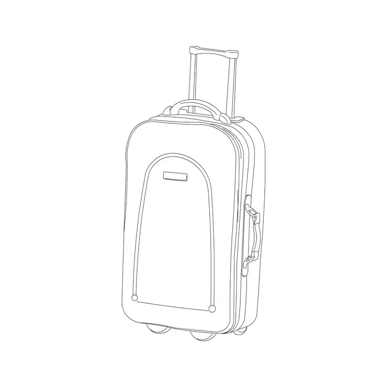 Carry On Luggage DWG CAD block thumbnail — accessories drawing