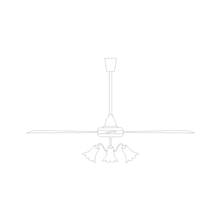 Ceiling Suspended Fan (2) DWG CAD block thumbnail — lighting drawing