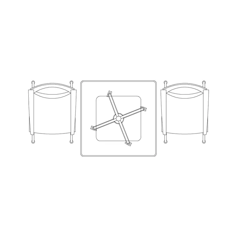 Center Table With Chair DWG CAD block thumbnail — office drawing