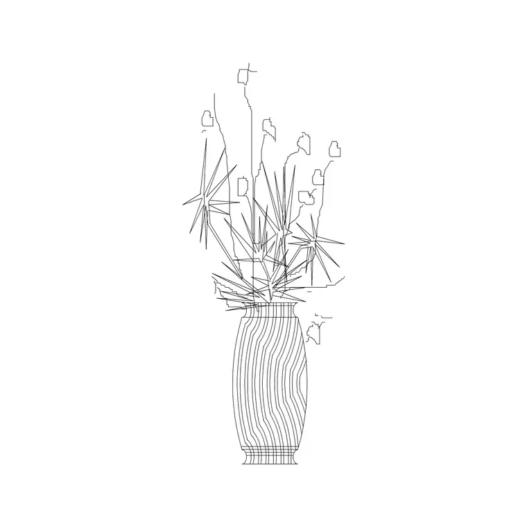 Ceramic Vase 1 DWG CAD block thumbnail — accessories drawing