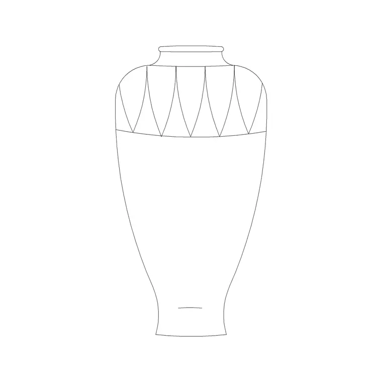 Ceramic Vase DWG CAD block thumbnail — trees & plants drawing