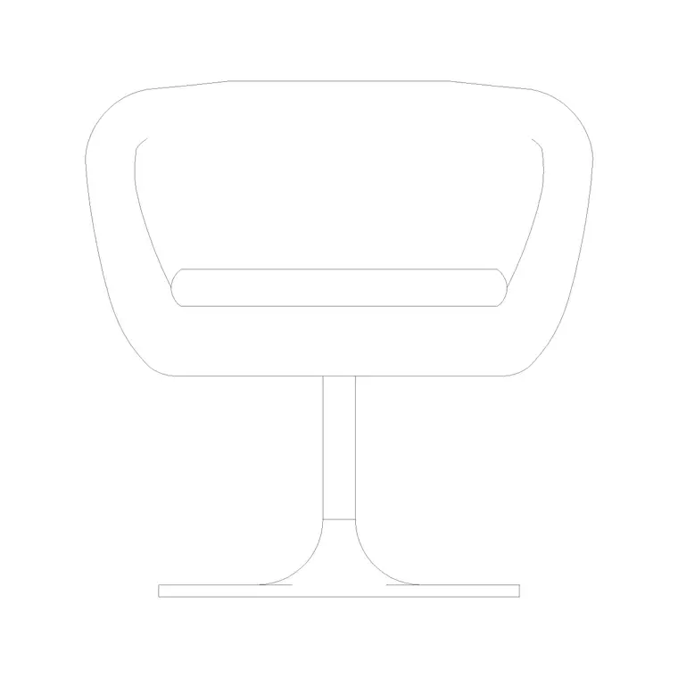 Chair Elevation With Ms Base DWG CAD block thumbnail — furniture drawing