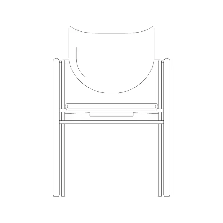 Chair Front Elevation 1 DWG CAD block thumbnail — furniture drawing