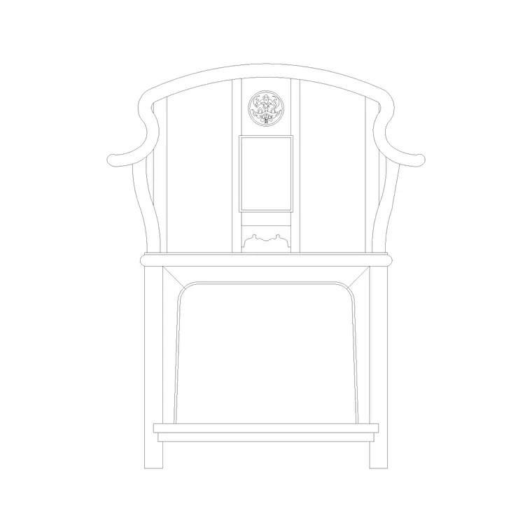 Chair Front Ele (10) DWG CAD block thumbnail — furniture drawing