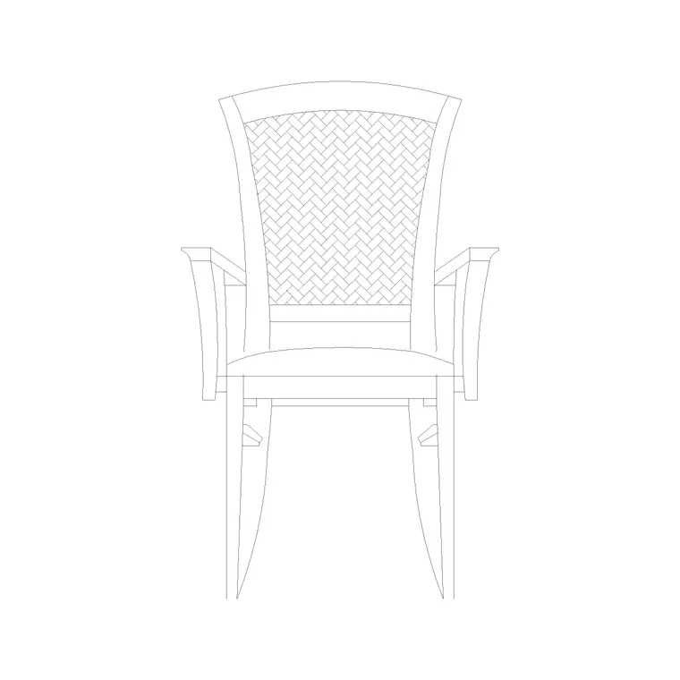 Chair Front Ele (12) DWG CAD block thumbnail — furniture drawing