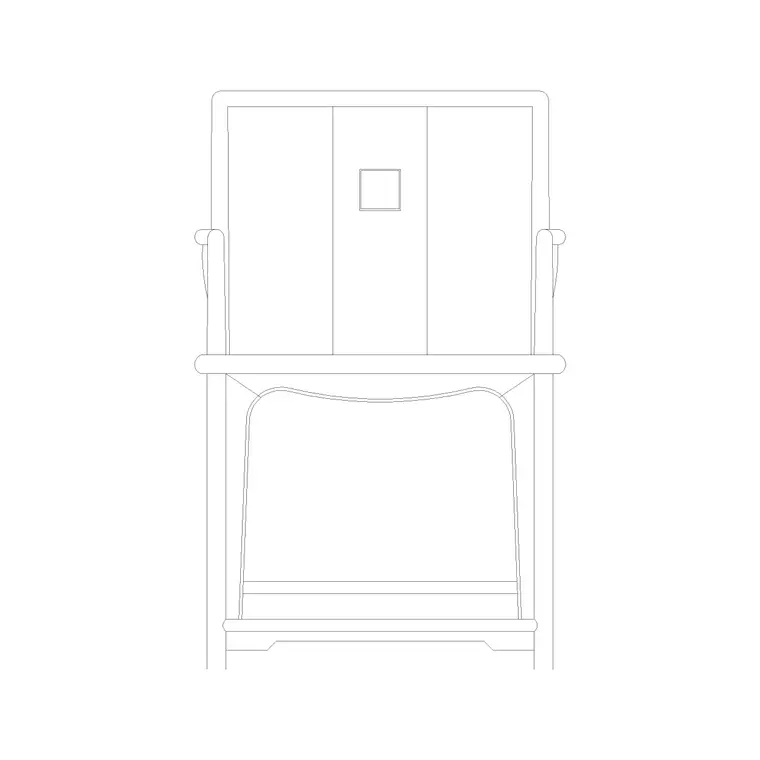 Chair Front Ele (13) DWG CAD block thumbnail — furniture drawing