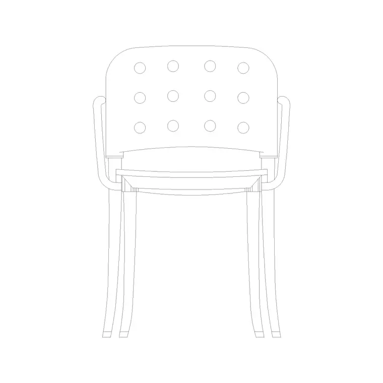 Chair Front Ele (14) DWG CAD block thumbnail — furniture drawing