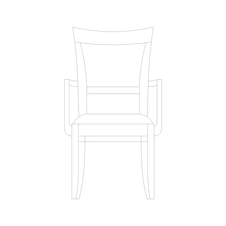 Chair Front Ele (15) DWG CAD block thumbnail — furniture drawing