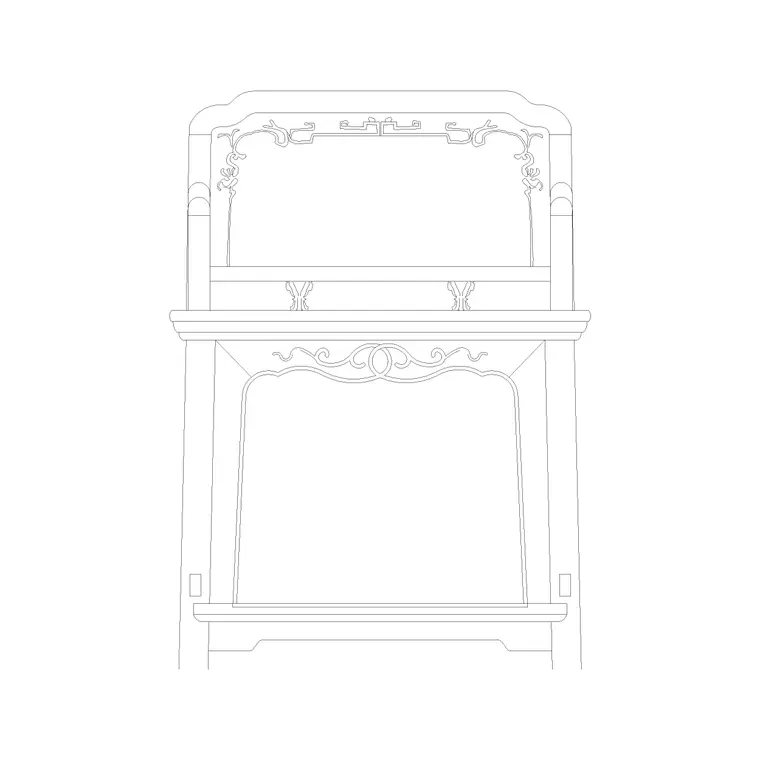 Chair Front Ele (16) DWG CAD block thumbnail — furniture drawing