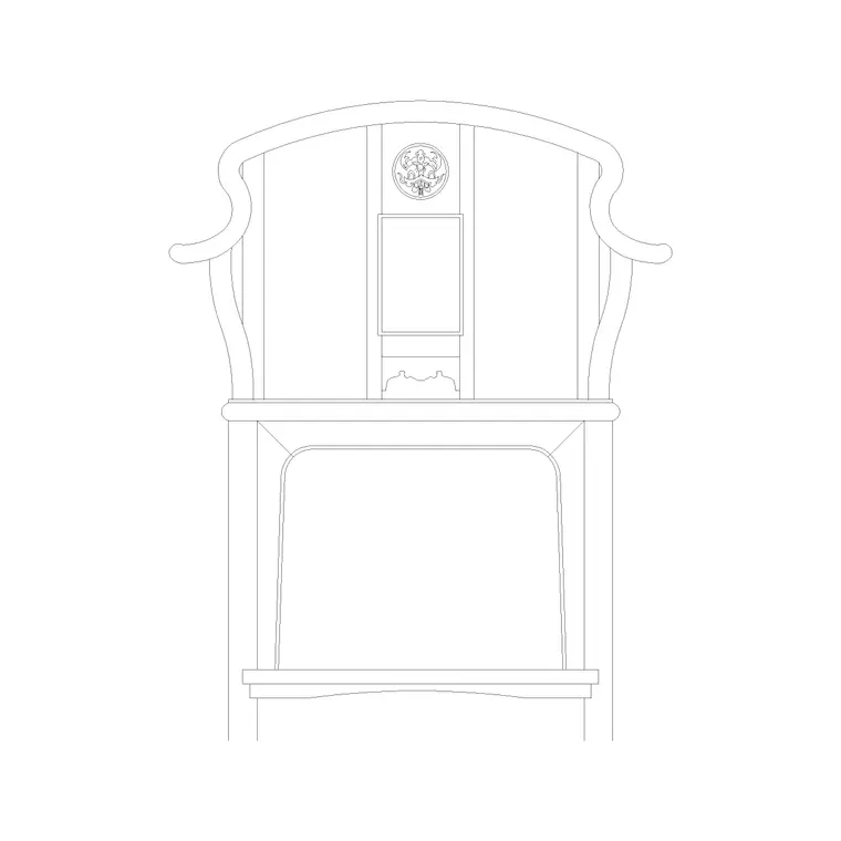 Chair Front Ele (20) DWG CAD block thumbnail — furniture drawing
