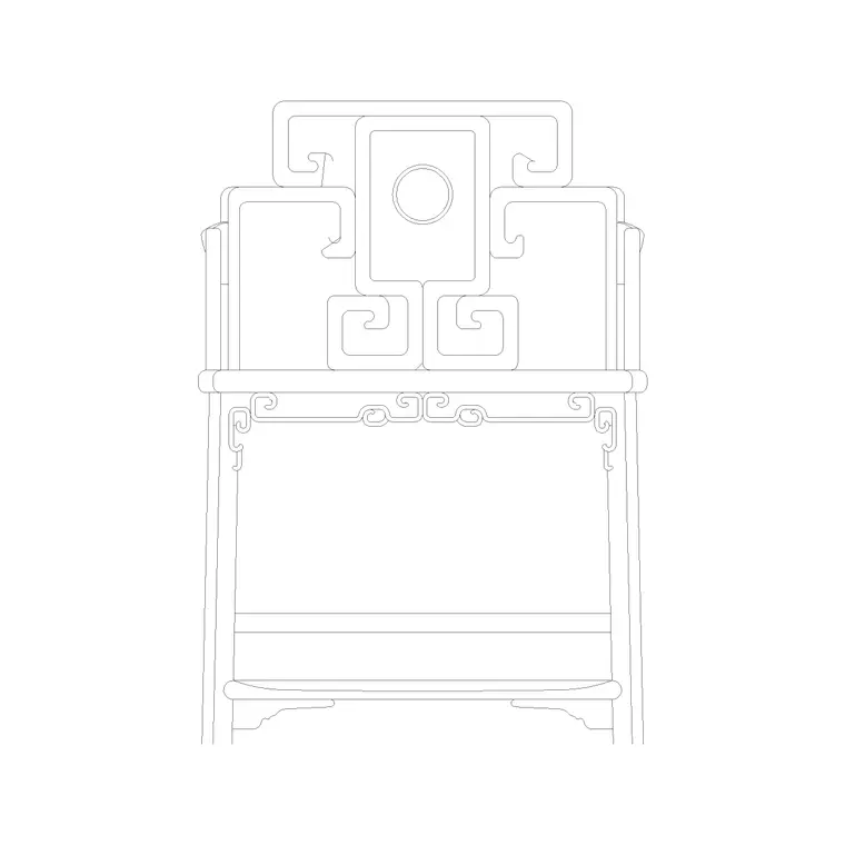 Chair Front Ele (21) DWG CAD block thumbnail — furniture drawing