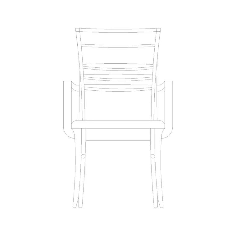 Chair Front Ele (22) DWG CAD block thumbnail — furniture drawing
