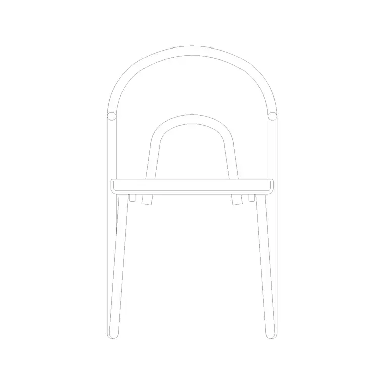 Chair Front Ele (23) DWG CAD block thumbnail — furniture drawing