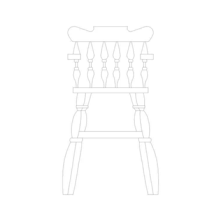 Chair Front Ele (24) DWG CAD block thumbnail — furniture drawing