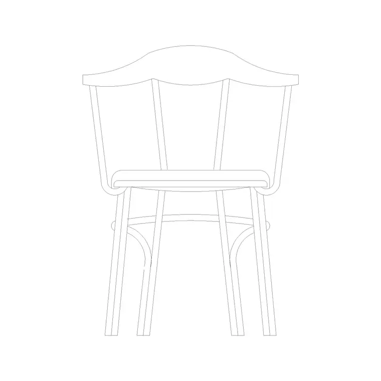 Chair Front Ele (25) DWG CAD block thumbnail — furniture drawing