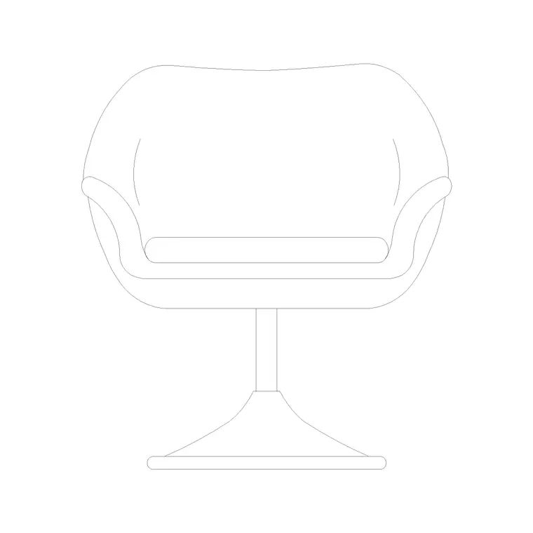 Chair Front Ele (26) DWG CAD block thumbnail — furniture drawing