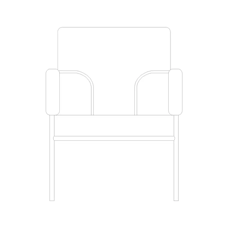 Chair Front Ele (29) DWG CAD block thumbnail — furniture drawing