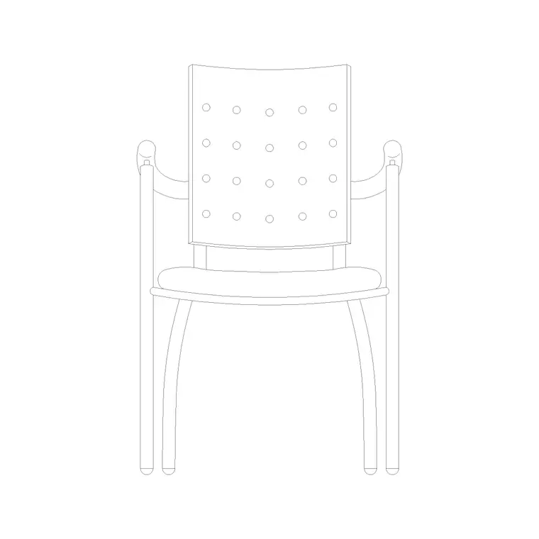 Chair Front Ele (37) DWG CAD block thumbnail — furniture drawing