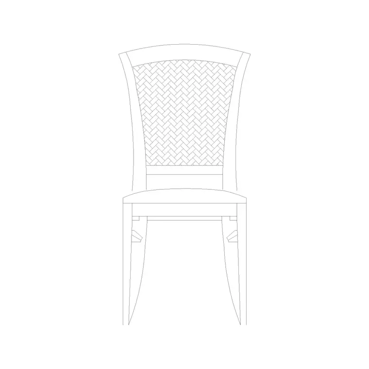 Chair Front Ele (40) DWG CAD block thumbnail — furniture drawing