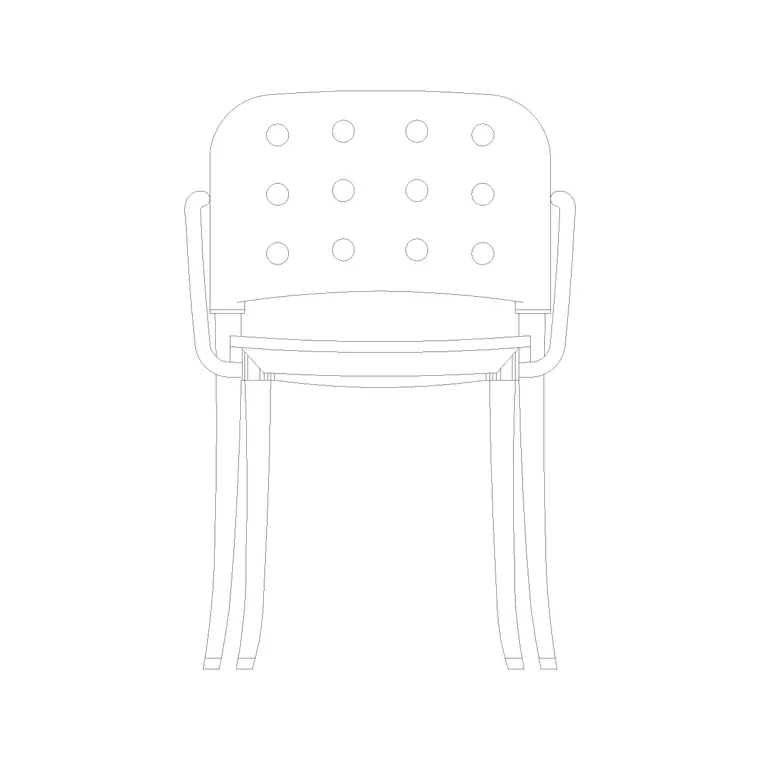 Chair Front Ele (41) DWG CAD block thumbnail — furniture drawing