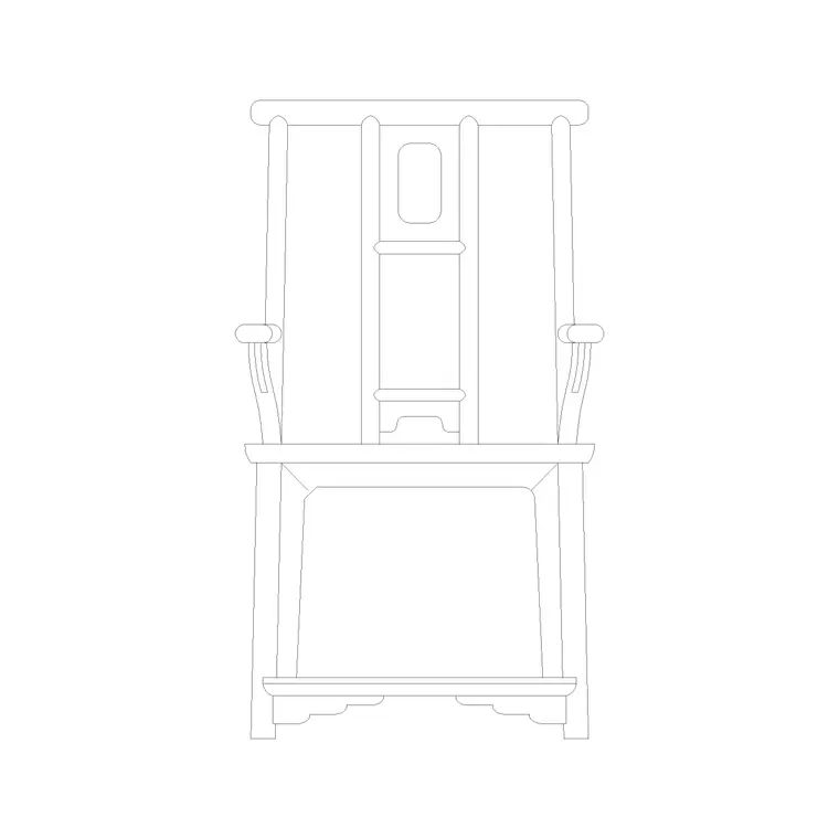 Chair Front Ele (5) DWG CAD block thumbnail — furniture drawing