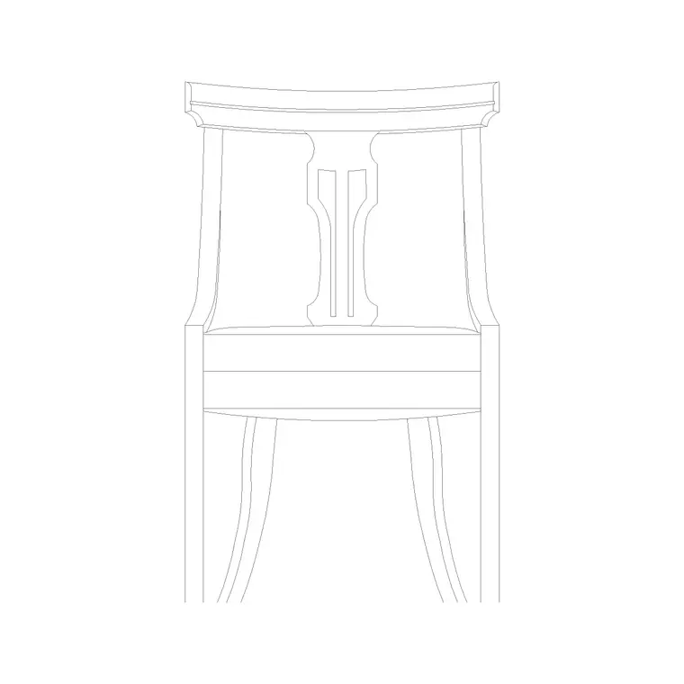 Chair Front Ele (7) DWG CAD block thumbnail — furniture drawing
