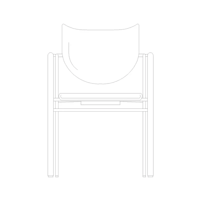 Chair Front Ele (8) DWG CAD block thumbnail — furniture drawing