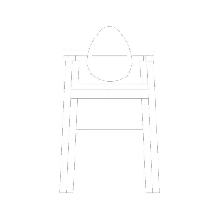 Chair Front Ele (9) DWG CAD block thumbnail — furniture drawing