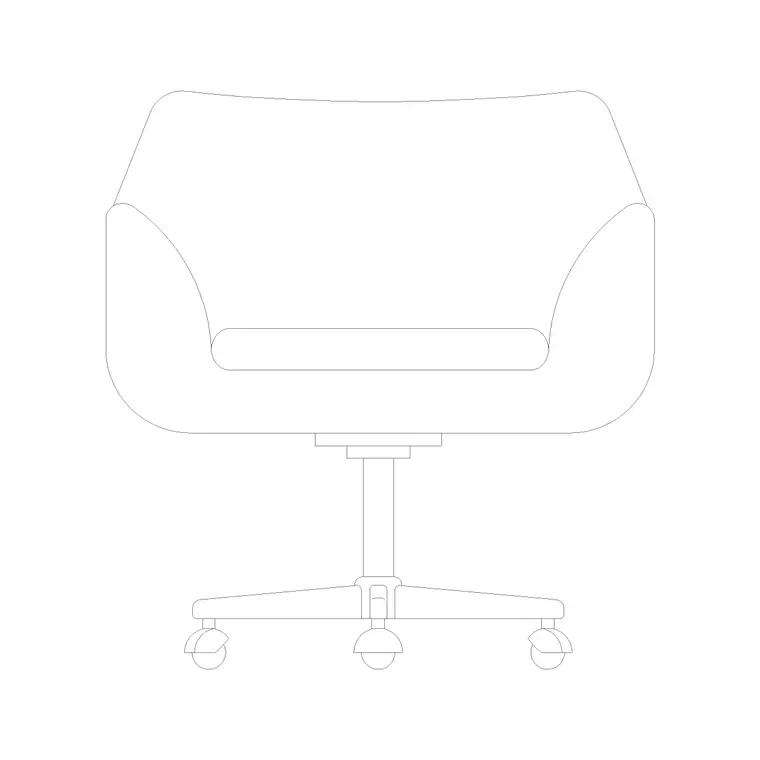 Chair Front Ele With Wheels DWG CAD block thumbnail — furniture drawing