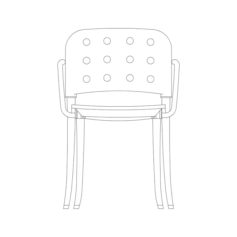 Chair Front Elevation DWG CAD block thumbnail — furniture drawing