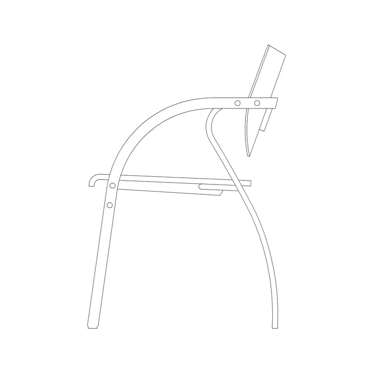 Chair Side Elevation 1 DWG CAD block thumbnail — furniture drawing