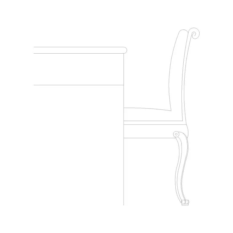 Chair Side Ele (23) DWG CAD block thumbnail — furniture drawing