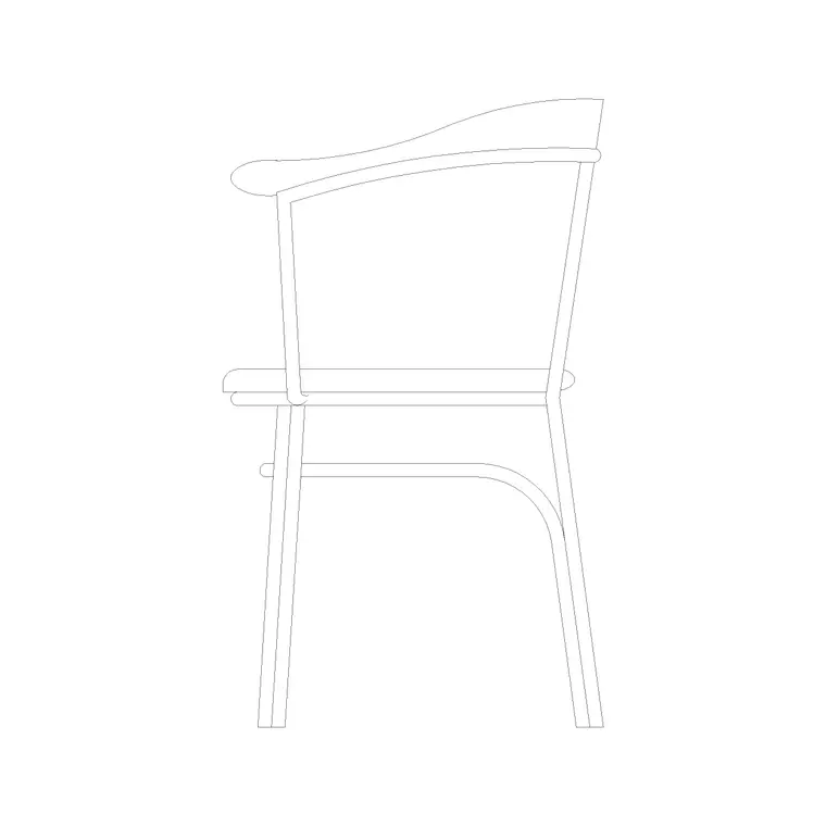 Chair Side Ele (25) DWG CAD block thumbnail — furniture drawing