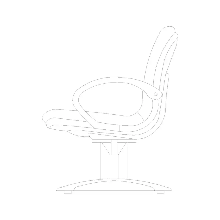 Chair Side Ele (28) DWG CAD block thumbnail — furniture drawing