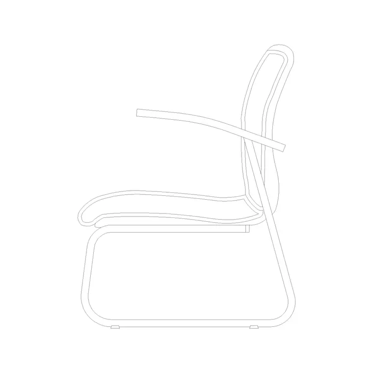 Chair Side Ele (4) DWG CAD block thumbnail — furniture drawing